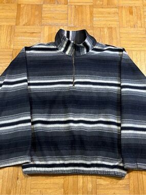 Vintage M.E. Sport Striped Quarter Zip Pullover